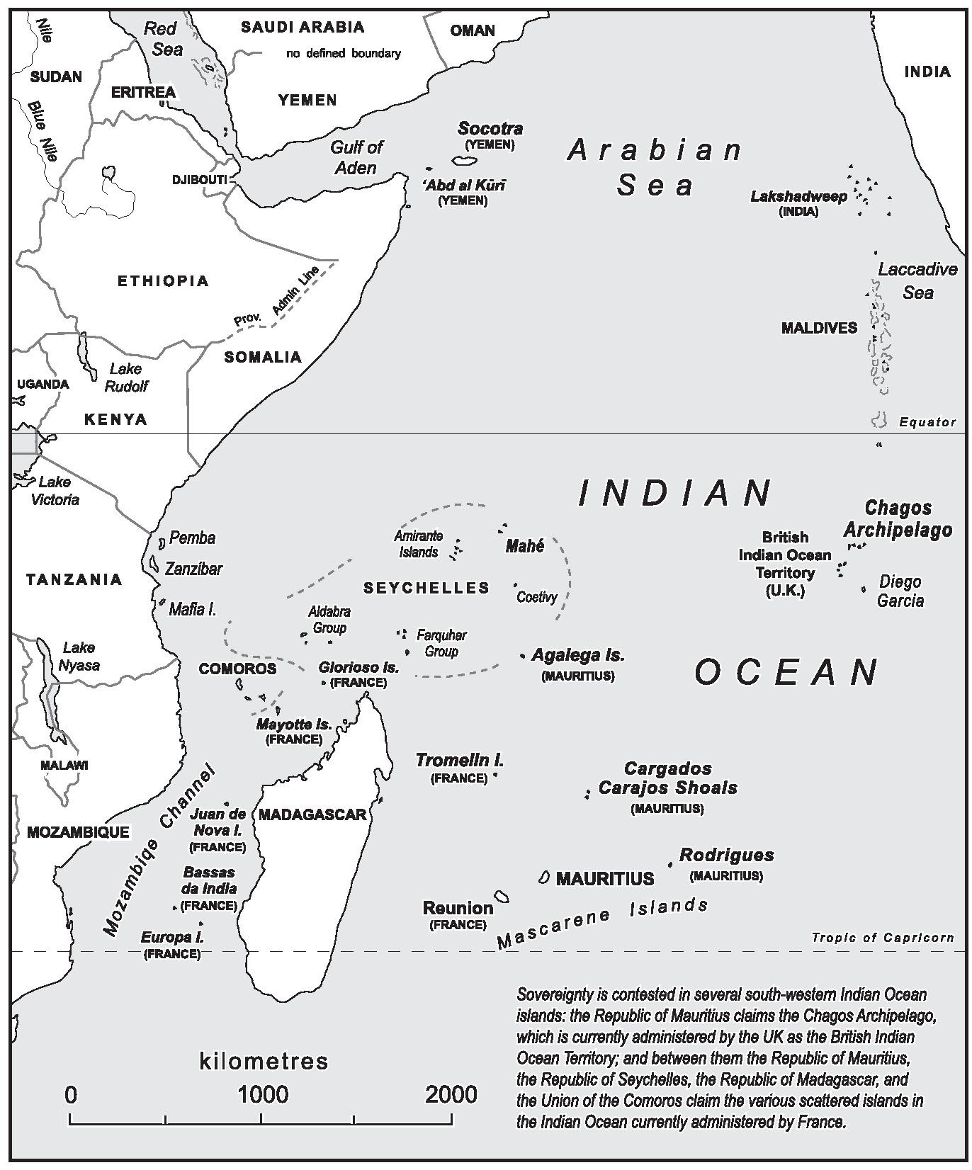 Map of the Indian Ocean